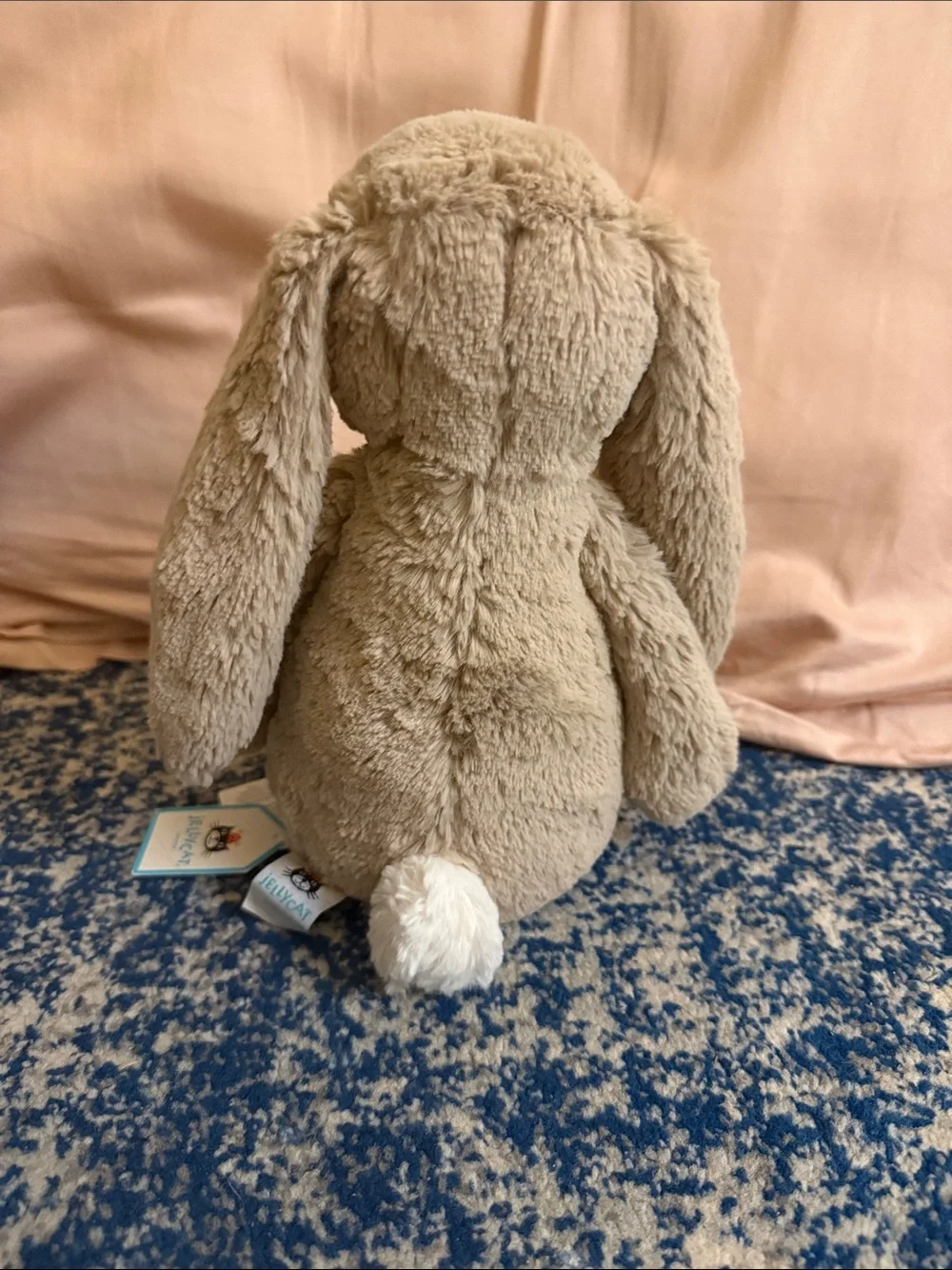Jellycat Blossom Beige Plush Bunny with Floral Inner Ears